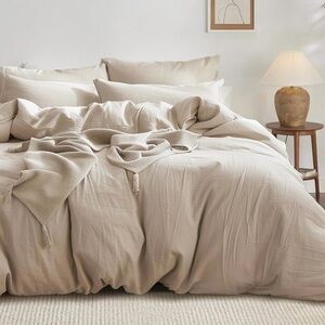 Cream Textured Duvet Cover Set